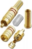 RCA-6012RD RCA Plug Solder Type Gold Plated with Spring Relief