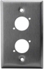 WP-X-2 Dual Port, Single Gang Stainless Steel Wall Plate for XLR