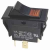 54-053 SPST 15A 1/2HP On-Off Snap-In Illum Amber Rocker Switch