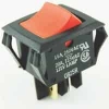54-082 DPST 20A Off-On Miniature Snap-in Illuminated Red Rocker Switch 