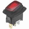 54-200W SPST 16A Off-Off Waterproof Mini Red Lens Rocker Switch