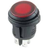 54-206W DPST 16A On-Off Waterproof Round Red Lens Rocker Switch