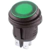 54-210W DPST 16A On-Off Waterproof Round Green Lens Rocker Switch