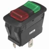 54-240W SPDT 21A On-Off-On Waterproof Red/Green Lens Rocker Switch