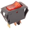 54-519 SPST 16A Off-On Mini Snap-in Illuminated Amber Rocker Switch