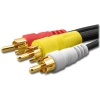 MMA-RCA3-MM03-XL 3 Foot RCA Plug Gold Plated Triplex Patch Cable