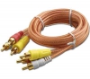 MMA-RCA3-MM03-XLT 3 Foot RCA Plug Triplex Translucent Patch Cable