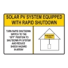 596-00885 50 Roll Shutdown Warning Solar Label