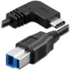 S-USB31CR2B-3' Right-Angle USB-C to USB B Male Cable, 3 ft