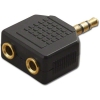 3.5-0366 3.5 Stereo Plug to Duplex Stereo Jack Adaptor