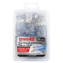 S45-1501P 50pcs PassThru RJ45 Cat5e Connectors w/Cap45