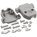 DP-15C-RL 15 Pin D-Sub Gray Plastic Hood