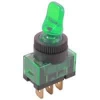 54-575 SPST 20A On-Off Green Illuminated Duckbill Handle Toggle Switch