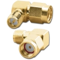 RPA-2486 Reverse Polarity SMA Jack to Right Angle Reverse Polarity SMA Plug