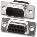 DH-9HP/T 9 Pin Male Crimp D-Sub Housing Tin Plated